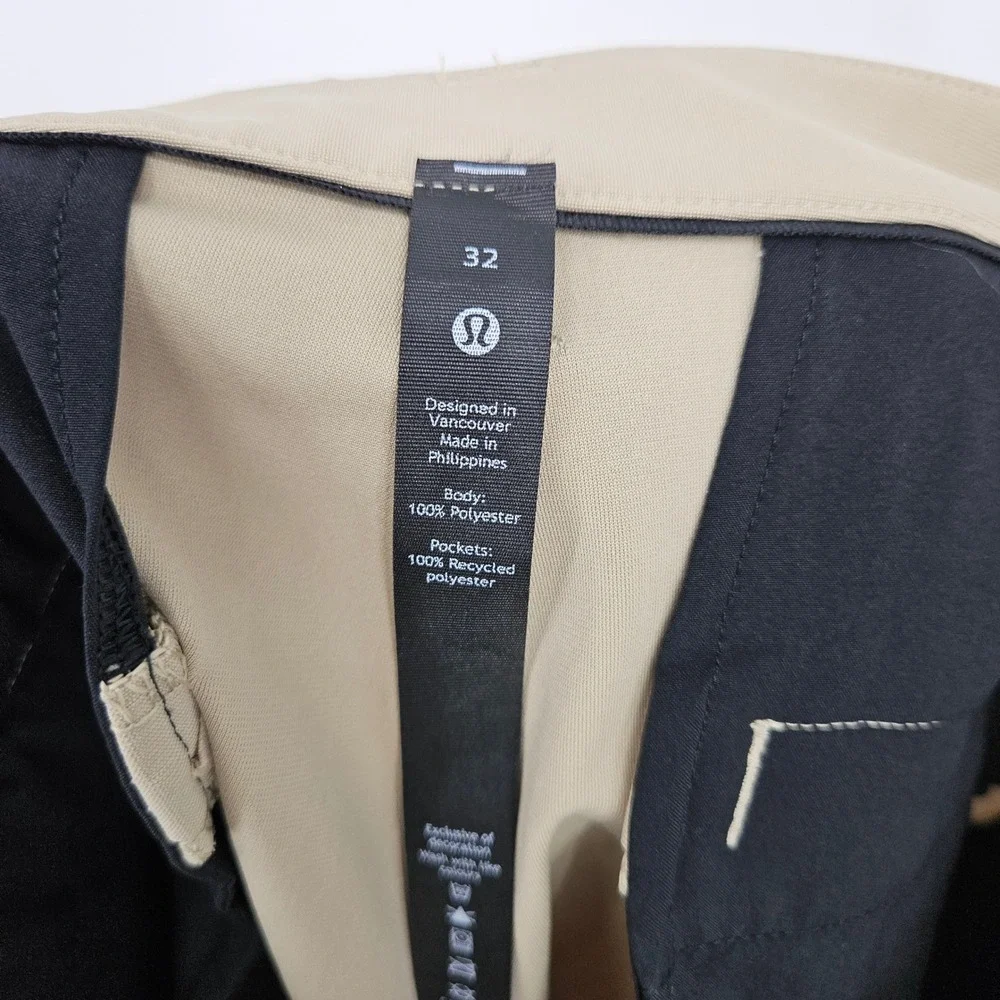 Lululemon Commission Shorts Mens 32 Tan Activewear Athleisure Chino FLAWS